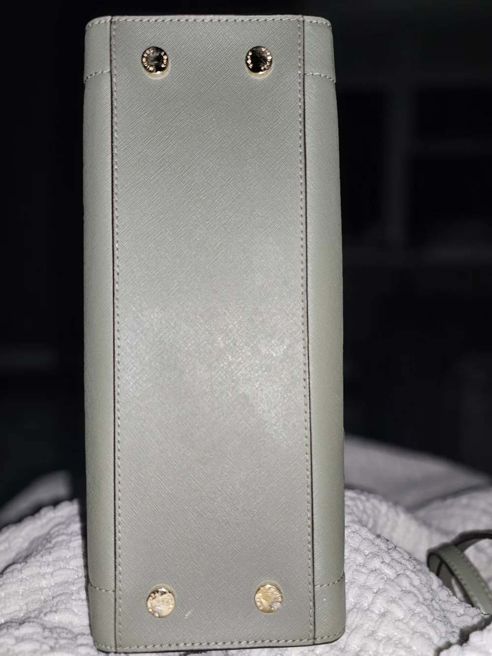 Michael Kors Mint Leather Shoulder Bag with Gold-Tone Hardware